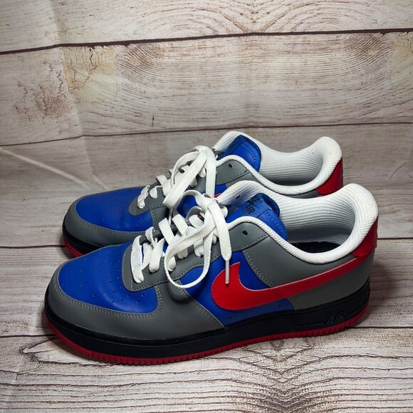Nike Air Force 1 Low By You Shoes Mens Size 10.5 Custom CT7875-994 Gray Red Whit - Picture 1 of 9